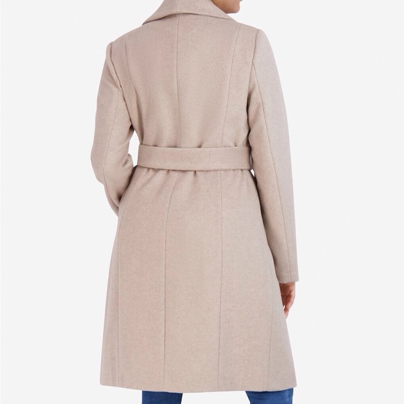 **SALE** COLE HAAN SIGNATURE PINK/BLUSH Slick Wool Blend Wrap Coat. 3X - Picture 3 of 14